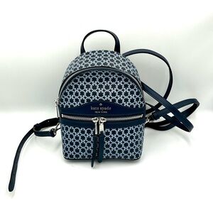 Kate Spade Blue and White Patterned Backpack